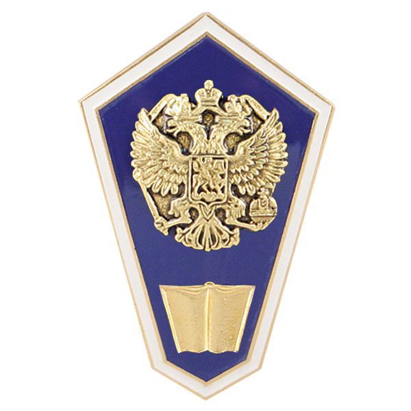 Значок мет. "Гробик" Среднее гуманитарное образование (латунь, хол.эм. с накладкой)