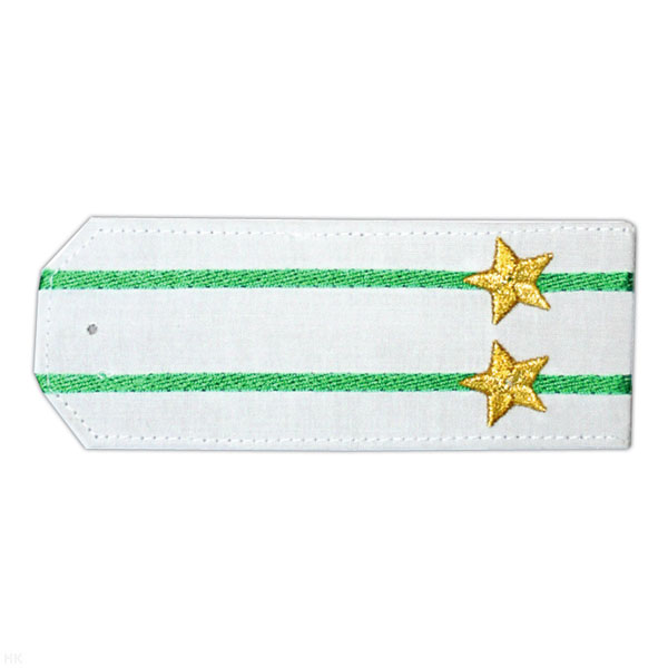 Погоны «машинная вышивка» из рубаш. ткани белые с 2 вышит. зел. просв. с вышит. звездами (подполковник)