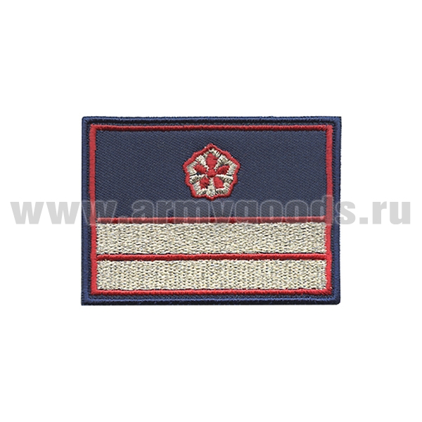 Нагрудный знак вышит. РЖД (синий) 2 галуна 1 звезда