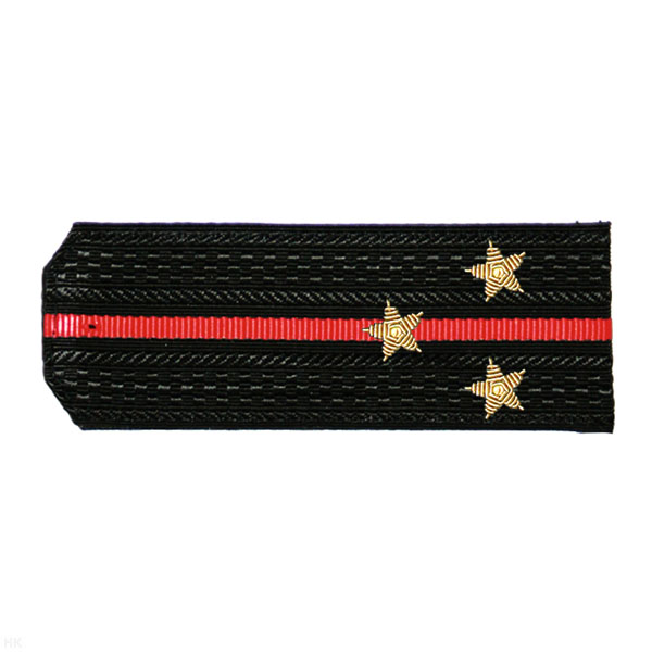 Погоны черн. с 1 красн. просв., вышит. канителью (ст. лейтенант)