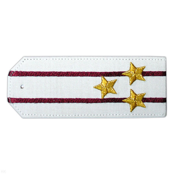 Погоны «машинная вышивка» из рубаш. ткани белые с 2 вышит. крап.и просв. с вышит. звездами (полковник)