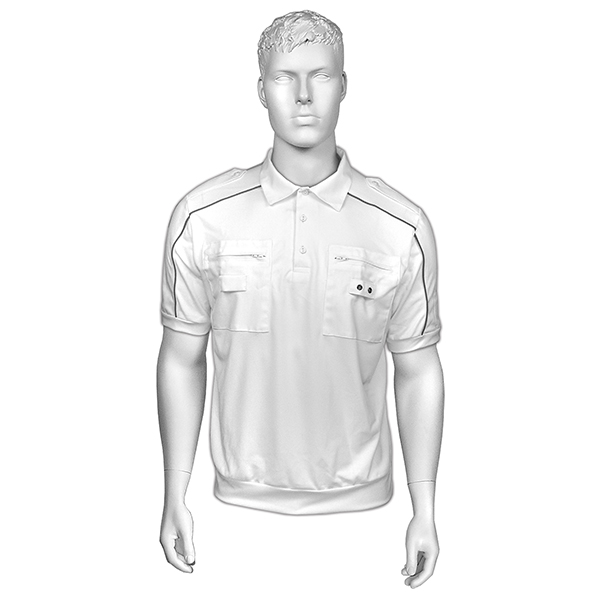 Рубашка поло ДПС нов/обр белая (100% П/Э) кор. рук. (без липучек и шевронов) 