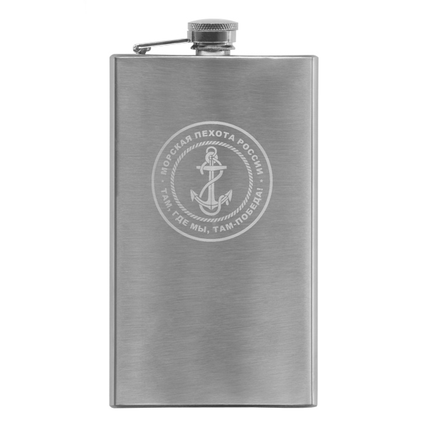 Фляга нерж/ст с лазерной гравировкой МП (8, 9 или 10 OZ;  240, 270 или 300 мл)