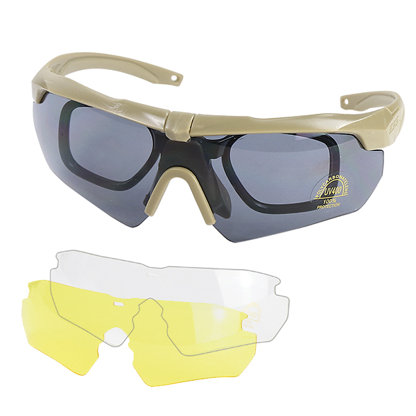 Очки защитные (2 доп. цветных фильтра, аксессуары) в твердом чехле
