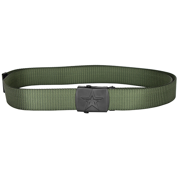 Ремень брючный тесьма (ширина 30 мм) "Юнармии" (пряжка - черная) оливковый