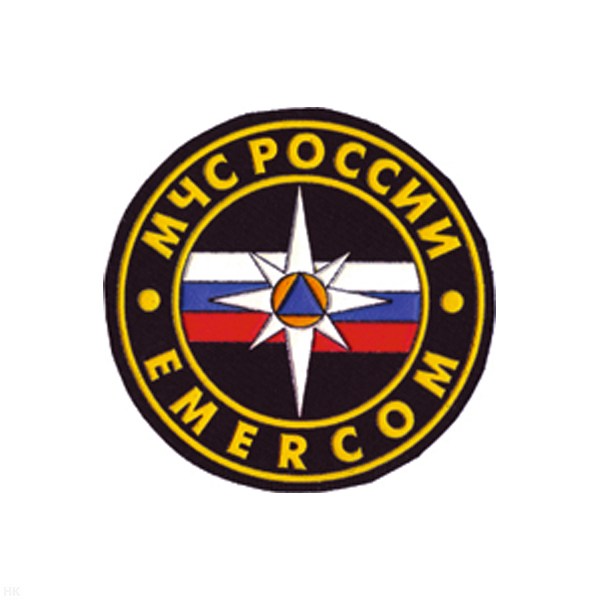 Шеврон пластизолевый МЧС России EMERCOM (d=8,5 см)