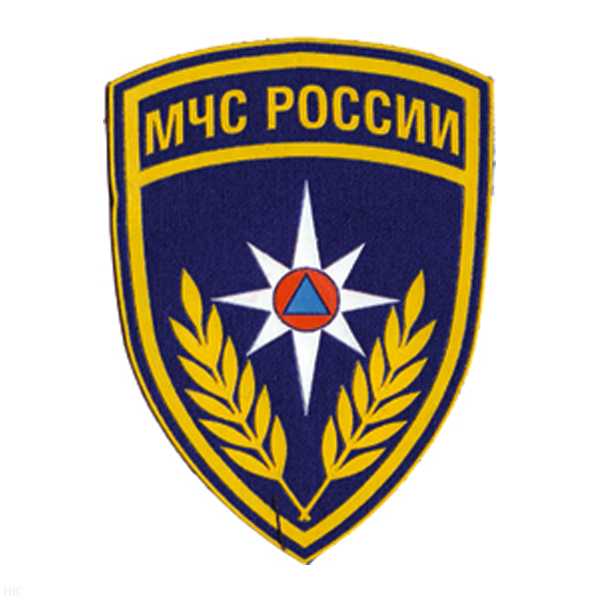 Шеврон пластизолевый МЧС России (щит) син.