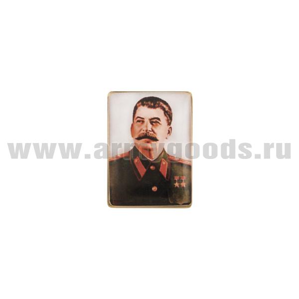 Значок мет. Сталин (прямоугольный, смола, на пимсе)