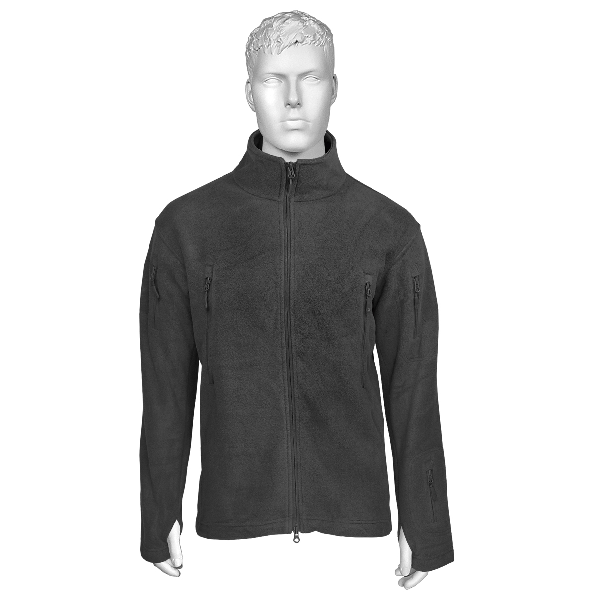 Кофта тактическая флисовая без капюшона черная (возможны небольшие отличия)