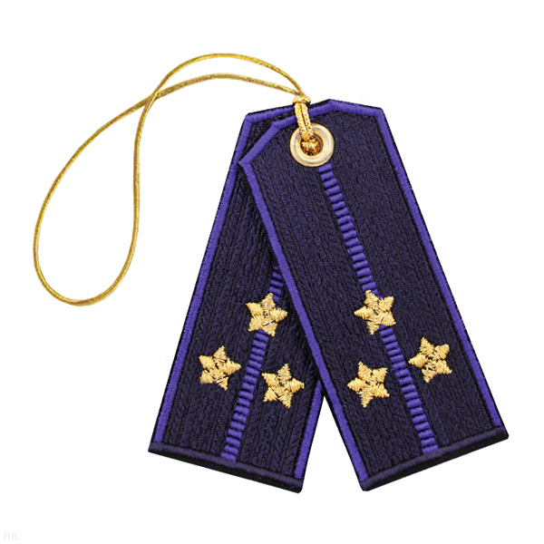 Брелок вышитый Погончики ФСБ иссиня-черные (ст. лейтенант)