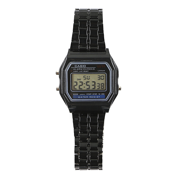 Часы наручные электронные Casio (водонепроницаемые) мет.  черного цвета