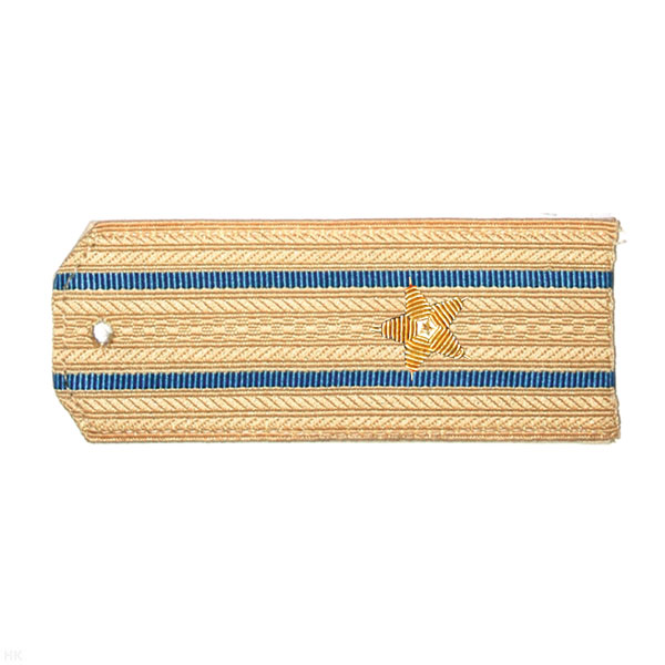 Погоны Авиации ВМФ крем. с 2 голуб. просв., вышит. канителью (майор)