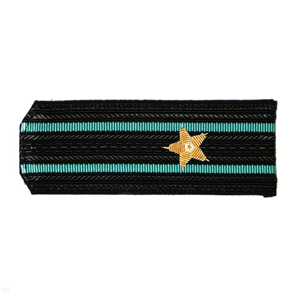 Погоны черн. с 2 зел. просв., вышит. канителью (майор)