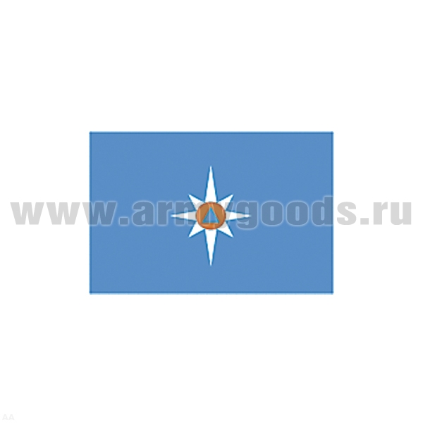 Флаг МЧС ведомственный (поле голубое) (90х135 см)
