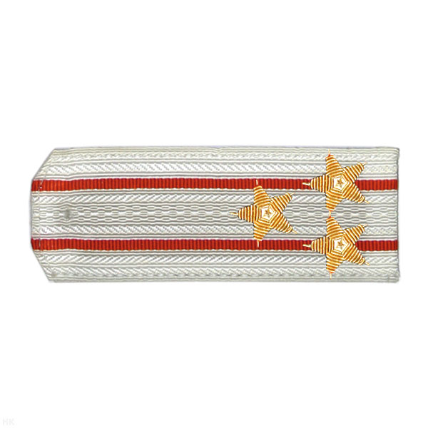 Погоны белые с 2 красн. просв., вышит. канителью (полковник)