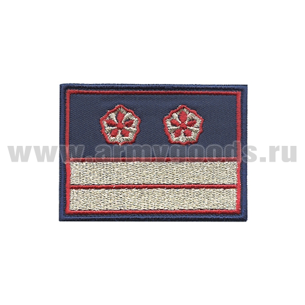 Нагрудный знак вышит. РЖД (синий) 2 галуна 2 звезды