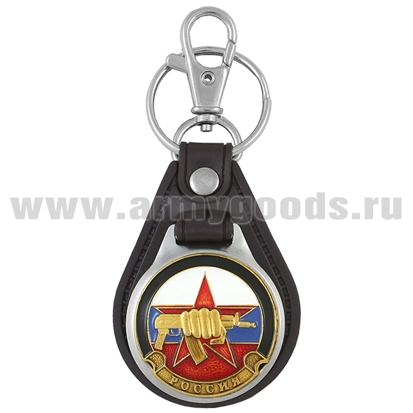 Брелок с эмблемой на виниловой подкладке ВВ кулак с автоматом