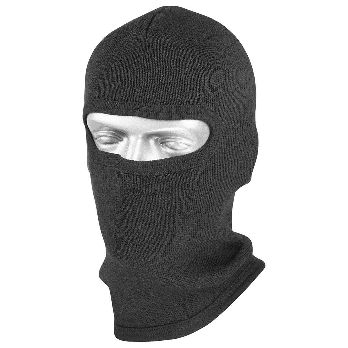 Маска вязаная п/ш (прорезь для глаз, обстроченная резинкой, без рта) черная