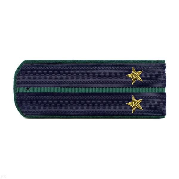 Погоны ПС ФСБ иссиня-черн. с зел. кантом с 1 зел. просв. на китель, вышит. канителью (лейтенант)