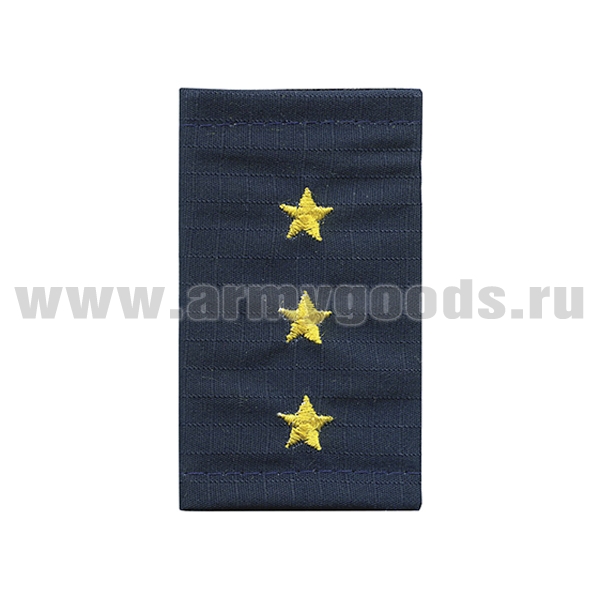 Ф/пог. Полиция темно-синие (ткань Rip-Stop) вышит. желт. (ст. прапорщик) на липучке (пластик)