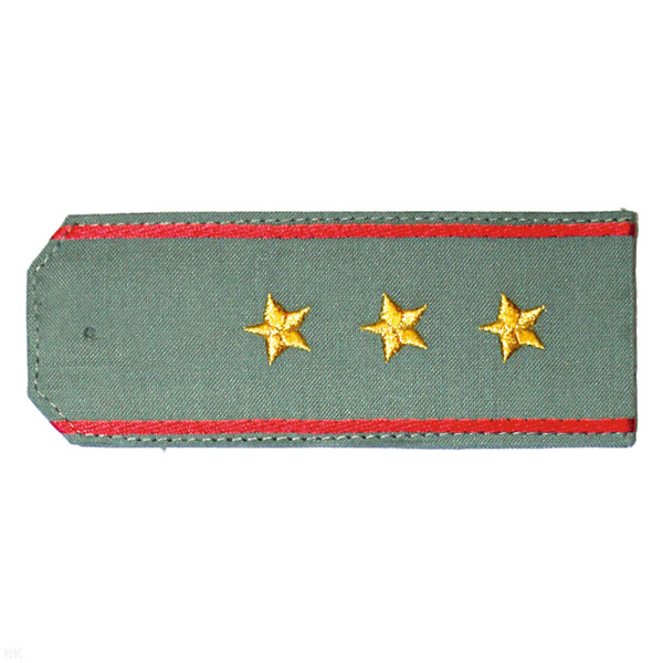 Погоны «машинная вышивка» из рубаш. ткани оливк. с вышит. красн. кантом с вышит. звездами (ст. прапорщик)