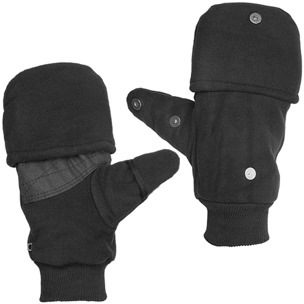 Рукавицы-перчатки с обрез. пальцами (А-109) флисовые черные