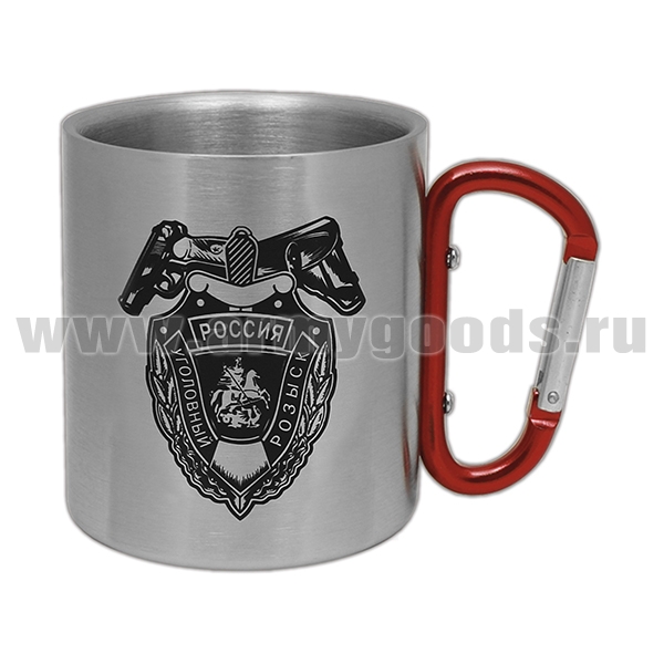 Кружка с ручкой-карабином Россия Уголовный розыск (УГРО) (300 мл)