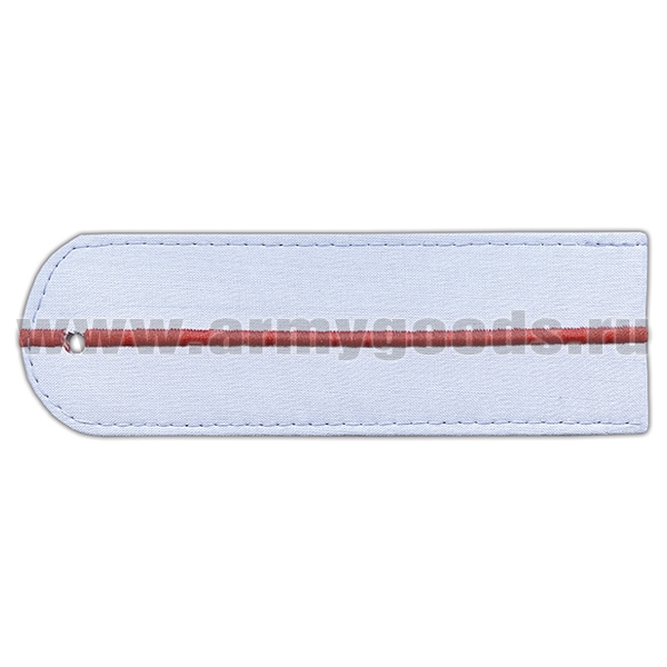 Погоны из рубаш. ткани бледно-голубые с 1 вышит. красн. пр. без канта (Полиция) на рубашку (пластик)