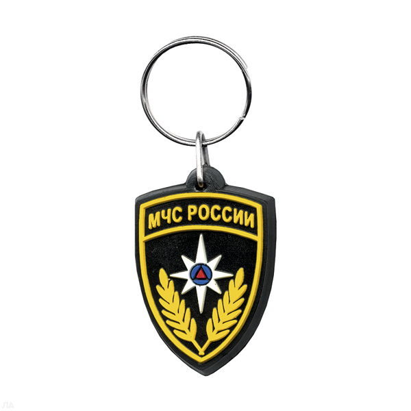 Брелок пластизол. МЧС России (щит)