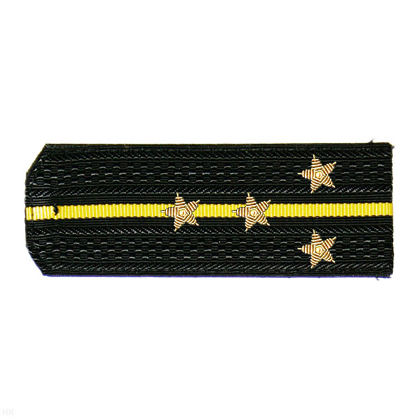 Погоны ВМФ черн. с 1 желтым просв., вышит. канителью (капитан)