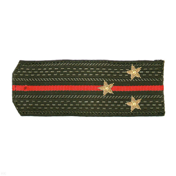 Погоны ОВ оливк. с 1 красн. просв., вышит. канителью (ст. лейтенант)