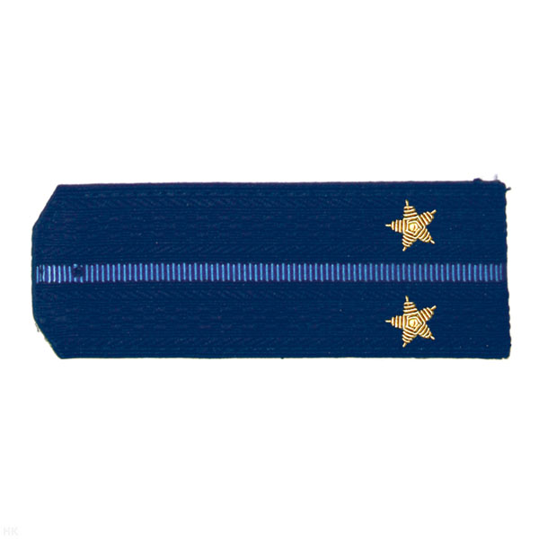 Погоны синие с 1 голуб. просв., вышит. канителью (лейтенант)