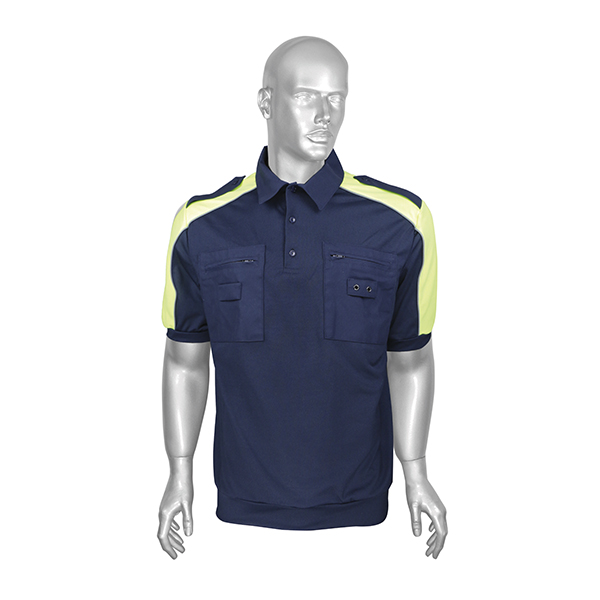 Рубашка поло ДПС нов/обр (100% П/Э) кор. рук. (без липучек и шевронов) желтые вставки