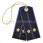 Брелок вышитый Погончики ФСБ иссиня-черные (лейтенант)
