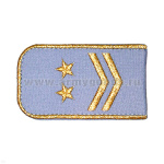 Погоны РЖД вышит. мет. зол. голубые (2 лычки 2 звезды)