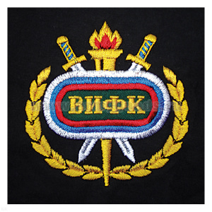 Футболка с вышивкой на груди ВИФК, черн.