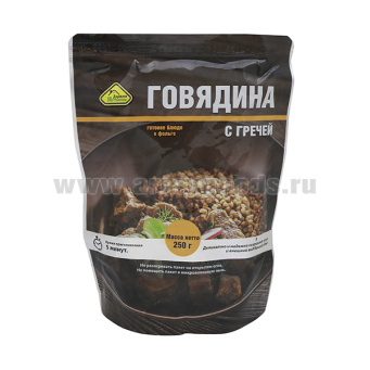 Консервы мясорастительные Говядина с гречей (250 г) (готовое блюдо в фольге) до 05.2026 и ранее
