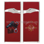 Зажигалка газовая цветная МВД России (удостоверение, пистолет) красная