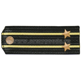 Погоны черн. 2 желтых просвета, укомпл. мет. фурнитурой (подполковник) пластик