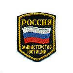 Шеврон вышит. Россия МЮ (5-уг. с флагом)