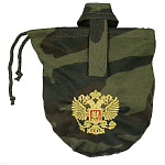 Чехол для фляги армейской (ткань "флора") вышитый Орел РФ