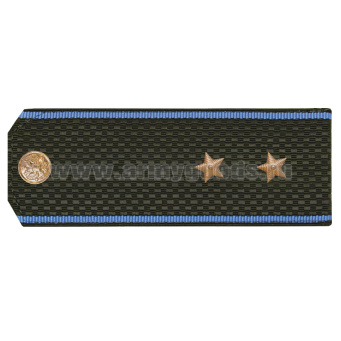 Погоны оливк. голубой кант, укомпл. мет. фурнитурой (прапорщик) пластик