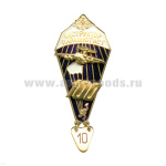 Значок мет. Инстр.-парашютист 100 прыжов (с орлом и накл. самолетом) хол. эм.