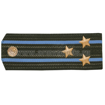Погоны оливк. 2 голубых просвета, укомпл. мет. фурнитурой (полковник) пластик