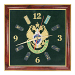 Часы подарочные вышитые на бархате в багетной рамке 35х35 см (ПС)