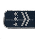 Погоны РЖД вышит. мет. серебр. синие (2 лычки 3 звезды)