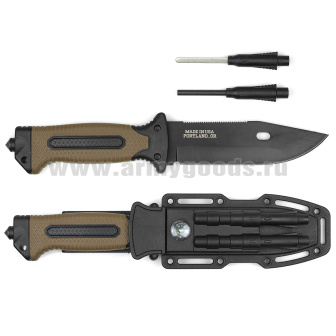 Нож GERBER COLUMBIA в пластиковых ножнах с компасом и огнивом (4038C) общая длина 27 см