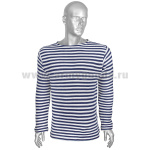 Тельняшка зим. х/б двойной вязки синяя (беленая) плотность 330 гр/м2 р-ры с 44 по 60