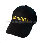 Бейсболка черная вышитая Security (желтая нить)