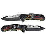 Нож раскладной Участник СВО (черный) общая длина 21 см